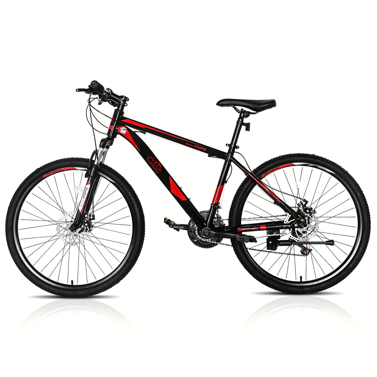 26 - Inch 21 - Speed Red & Black Mountain Bike - Double - Disc Brakes