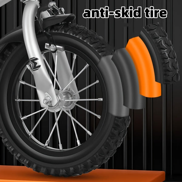 Children's Silvery Bicycle, Ideal Gift for Christmas, Thanksgiving, Halloween, Easter, Valentine's Day