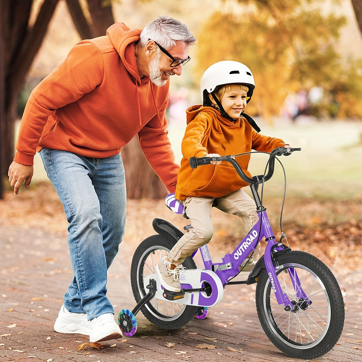 14\u002F16\u002F18 Inch Folding Bike with Training Wheels, Gifts for Boy&Girl Age 3-9 Yrs