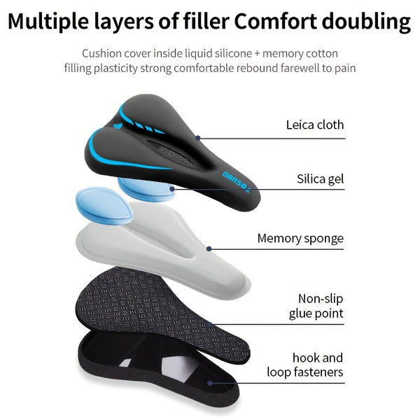 1pc TOSUOD Mountain Bike Seat Cover - Sponge-Filled, Breathable Perforated Design for Enhanced Comfort During Cycling