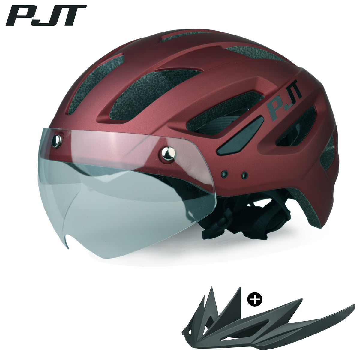 4-in-1 Bike Helmet PJT 4-in-1 Lightweight Bike Helmet | Detachable Visor & Shade, Adjustable Fit