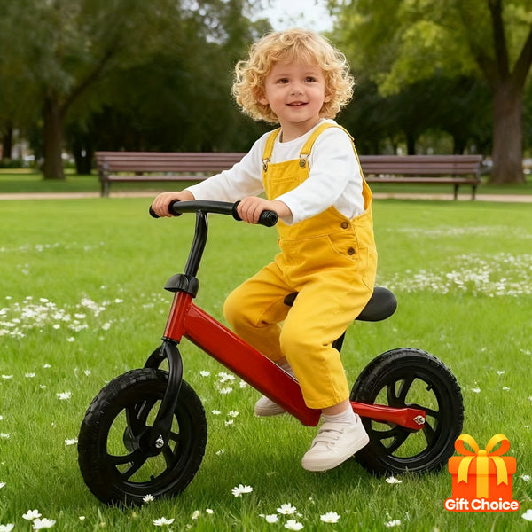 Kids Balance Bike & Tricycle for Boys & Girls - Red\u002FBlack Sturdy Plastic Frame, Low-Weight Rider-Friendly Design with Wide Base