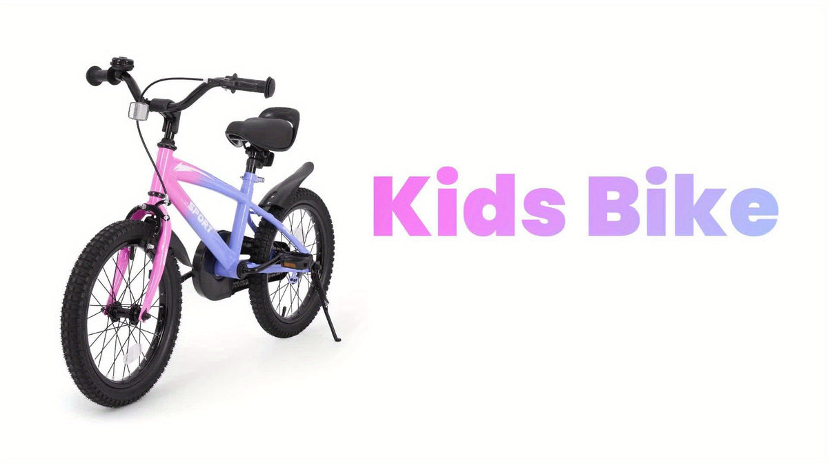 Grey and Orange 12\u002F14\u002F16 Inch Kids Bike with Training Wheels - Ideal Gift for Toddlers