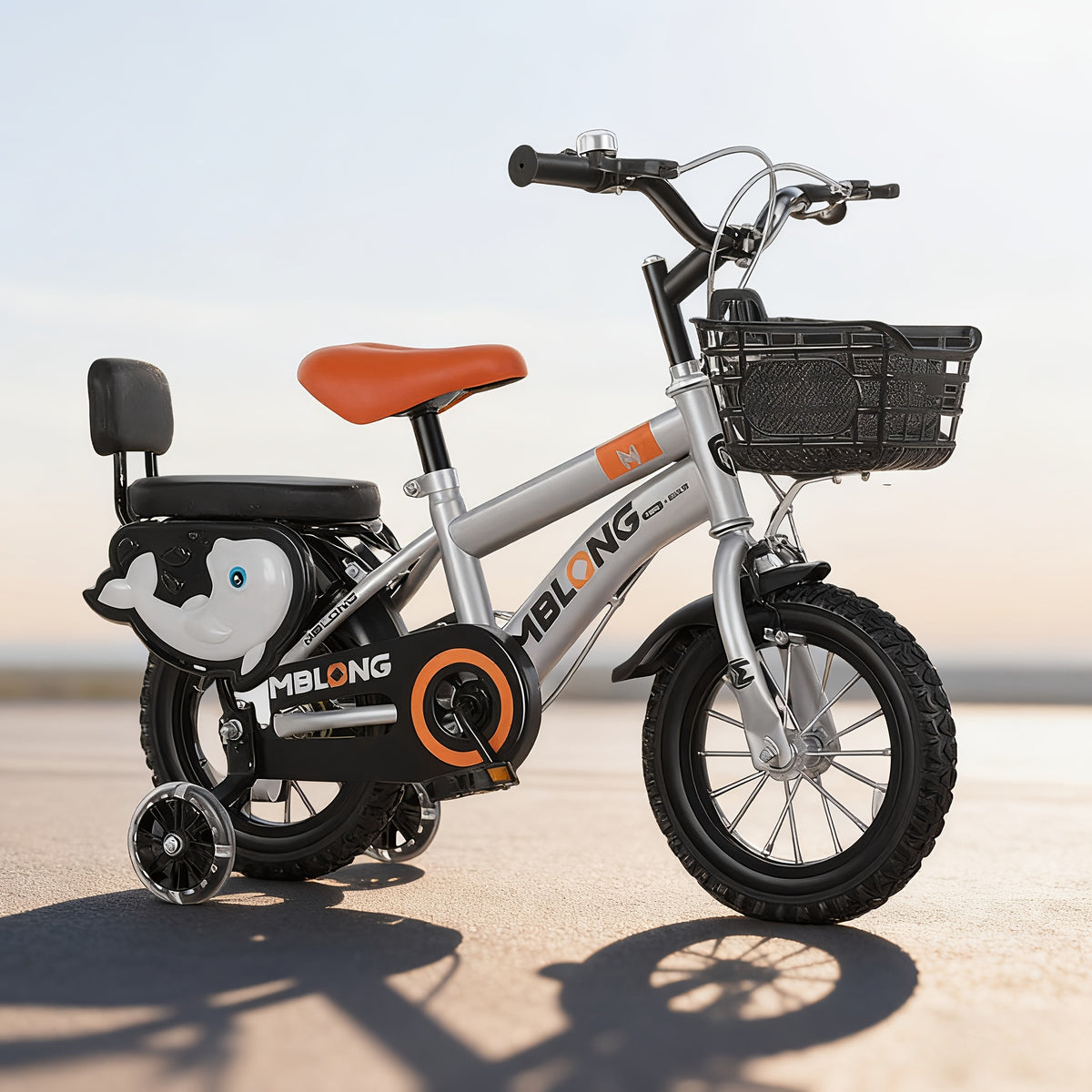 Children's Silvery Bicycle, Ideal Gift for Christmas, Thanksgiving, Halloween, Easter, Valentine's Day