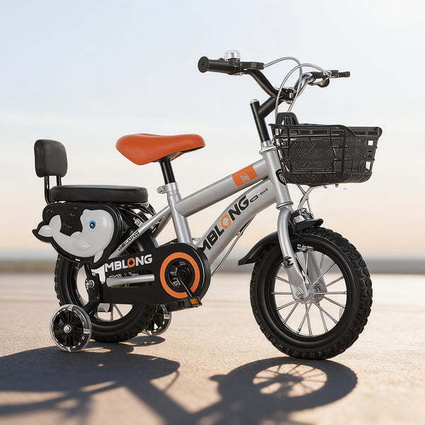 Children's Silvery Bicycle, Ideal Gift for Christmas, Thanksgiving, Halloween, Easter, Valentine's Day