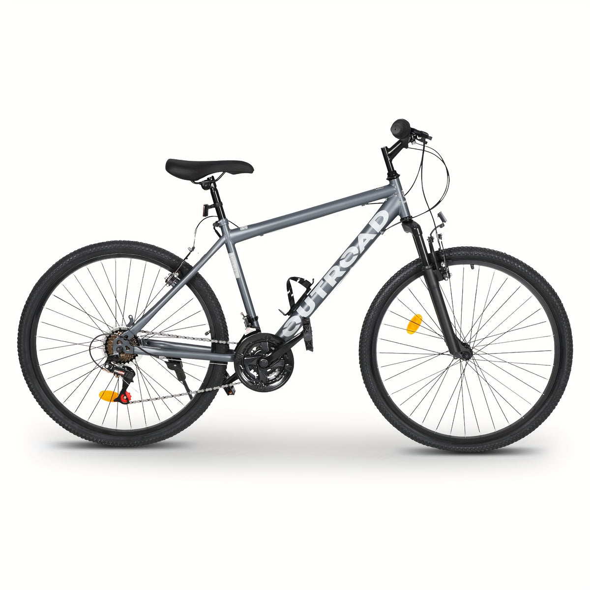 Hardtail Mountain Bike, Heavy-Duty Aluminum Construction, 7-Speed Drivetrain with V-Brakes & Disc Brakes
