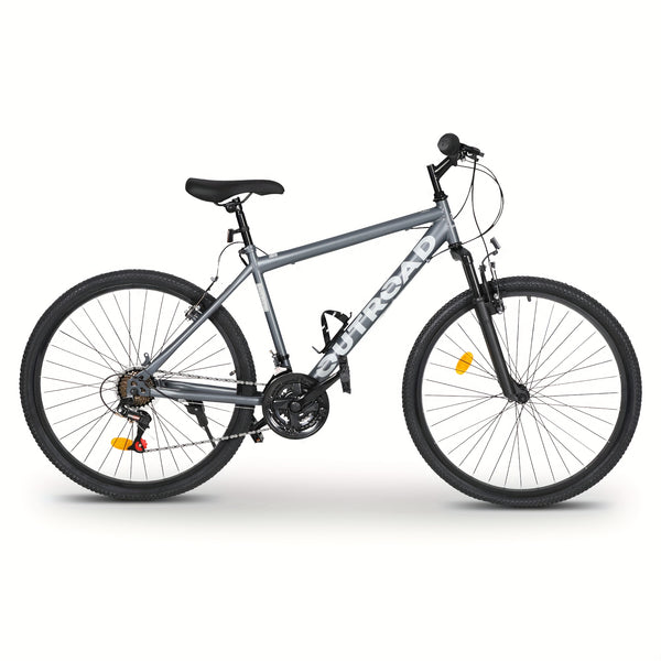 Hardtail Mountain Bike, Heavy-Duty Aluminum Construction, 7-Speed Drivetrain with V-Brakes & Disc Brakes