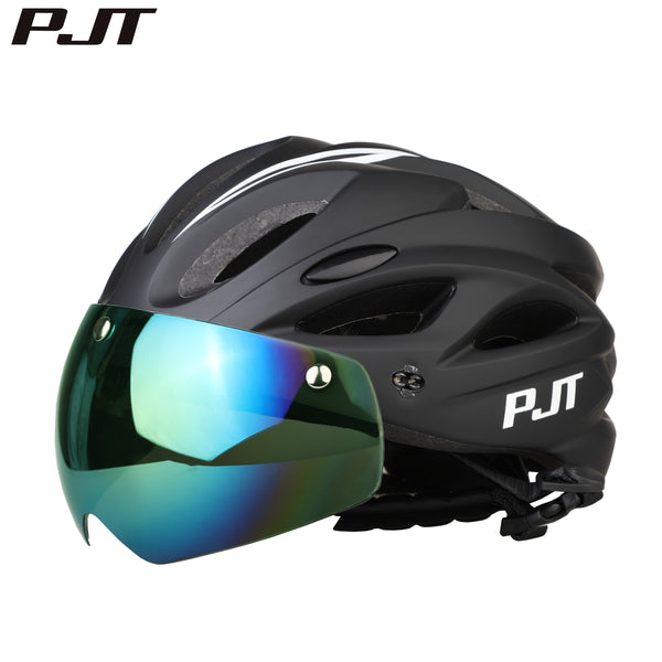 PJT Adult Magnetic 4-in-1 Lightweight Bike Helmet with Detachable Visor and Sun Visor