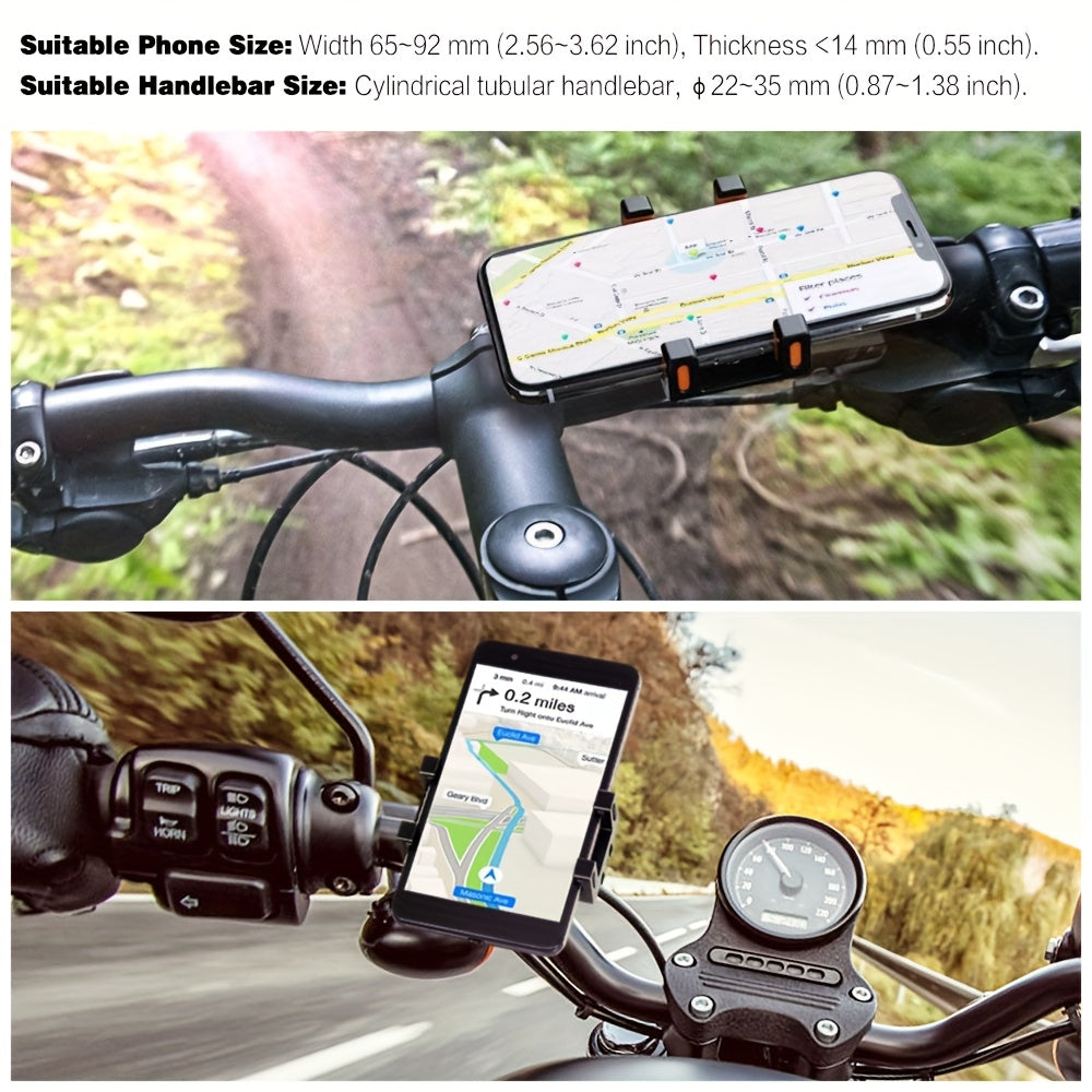 Tiakia Aluminum Alloy Bike Phone Mount, 360° Rotatable Universal Motorcycle Handlebar Phone Holder