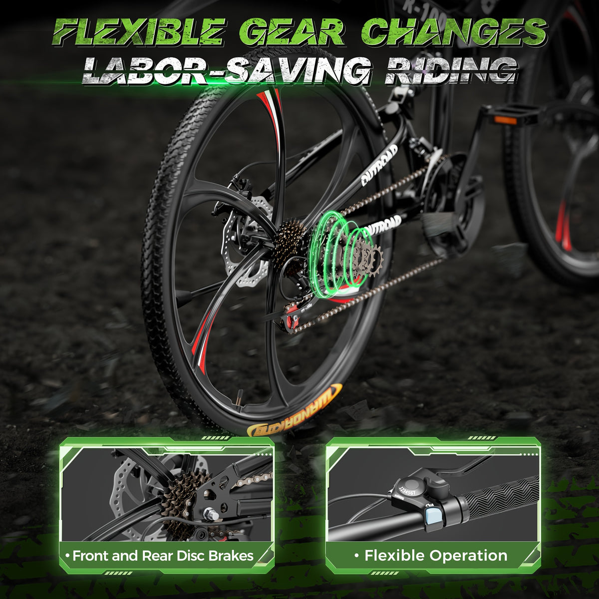 26 Inch Adult Folding Bikes\u002FMountain Bikes, 21 Speeds Mountain Bicycles with Full Suspension