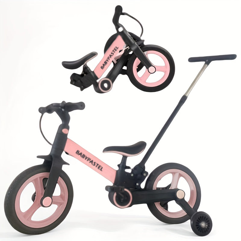 6-in-1 Folding Push Bikes for Boys & Girls - Training Wheels, Pedals, Brakes