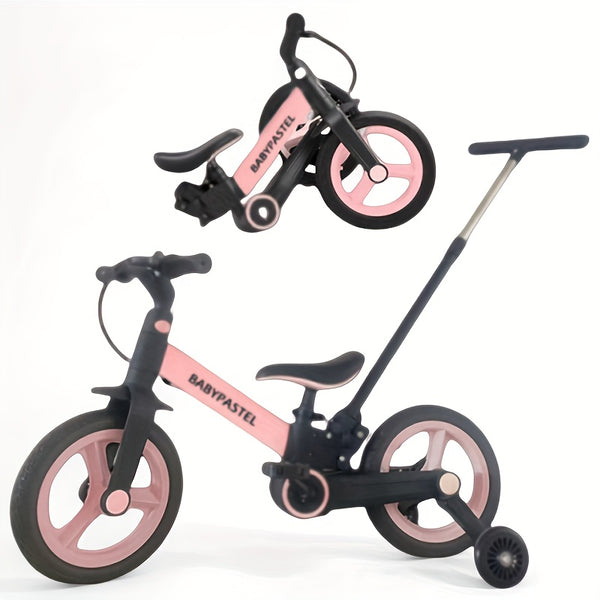 6-in-1 Folding Push Bikes for Boys & Girls - Training Wheels, Pedals, Brakes