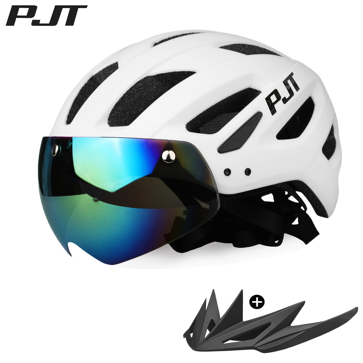 4-in-1 Bike Helmet PJT 4-in-1 Lightweight Bike Helmet | Detachable Visor & Shade, Adjustable Fit