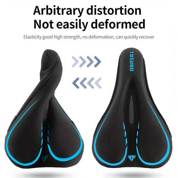 1pc TOSUOD Mountain Bike Seat Cover - Sponge-Filled, Breathable Perforated Design for Enhanced Comfort During Cycling