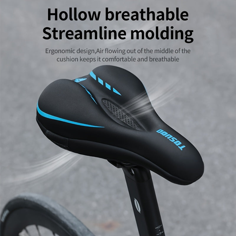 1pc TOSUOD Mountain Bike Seat Cover - Sponge-Filled, Breathable Perforated Design for Enhanced Comfort During Cycling