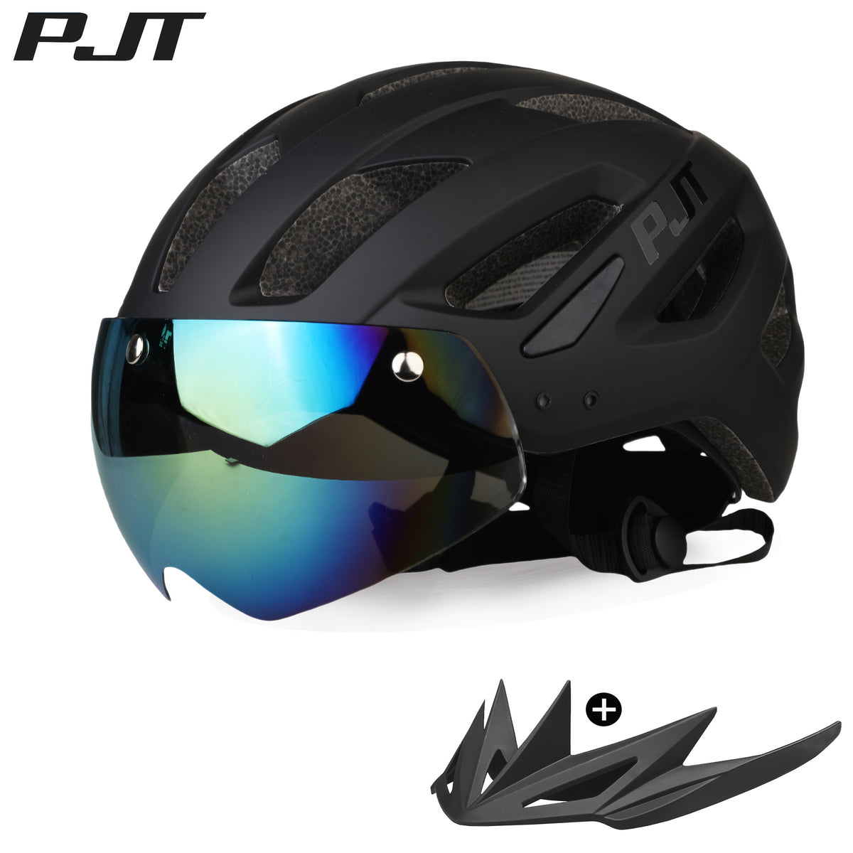 4-in-1 Bike Helmet PJT 4-in-1 Lightweight Bike Helmet | Detachable Visor & Shade, Adjustable Fit