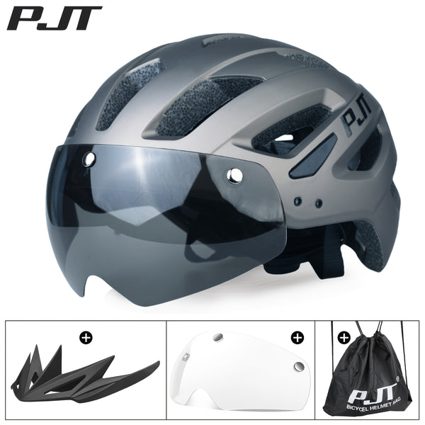 4-in-1 Bike Helmet PJT 4-in-1 Lightweight Bike Helmet | Detachable Visor & Shade, Adjustable Fit