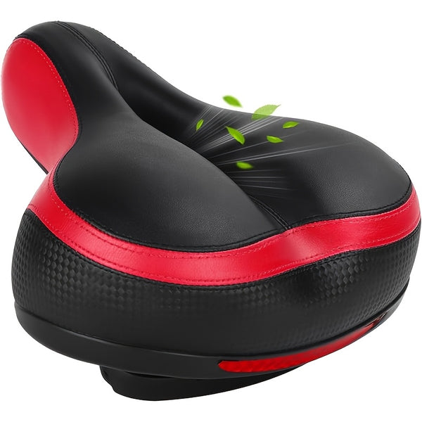 1pc Ergonomic Bike with Double Shock-Absorbing Balls & Memory Foam - Wide Design, & Black Dual-Pad System