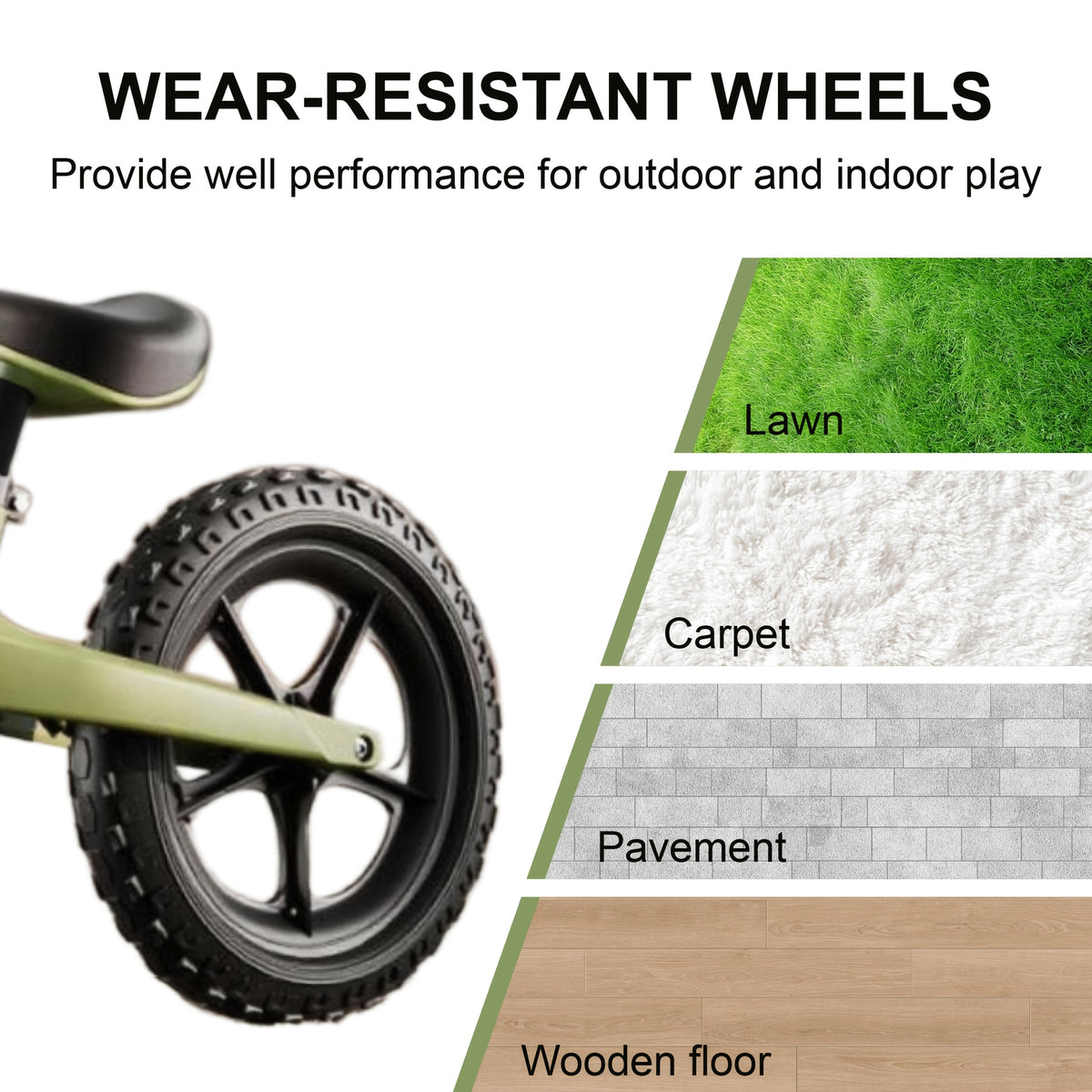 Sturdy Balance Bike for Toddlers - Racing-Style Frame with Sturdy Wheels, No Battery Needed