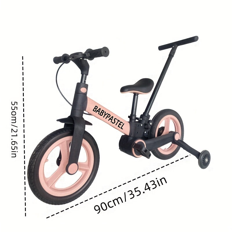 6-in-1 Folding Push Bikes for Boys & Girls - Training Wheels, Pedals, Brakes