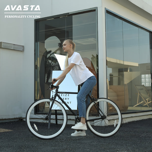 AVASTA Single-Speed Fixed Gear Urban Commuter Fixie Bike Flip Flop Hub Bicycle, Multiple Colors