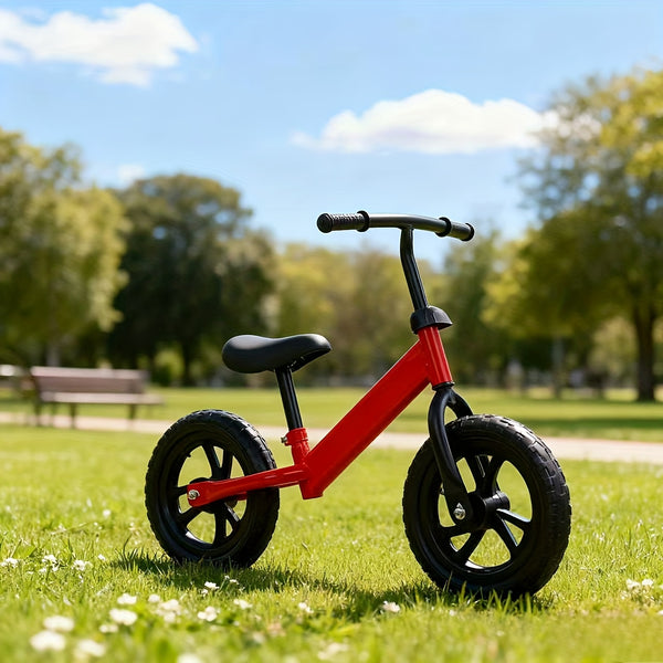 Kids Balance Bike & Tricycle for Boys & Girls - Red\u002FBlack Sturdy Plastic Frame, Low-Weight Rider-Friendly Design with Wide Base