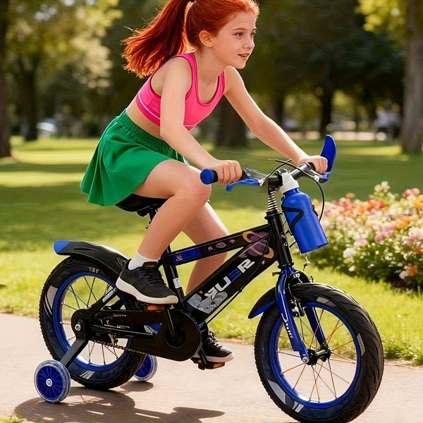 Kids' Blue Bicycle with Training Wheels - 16\