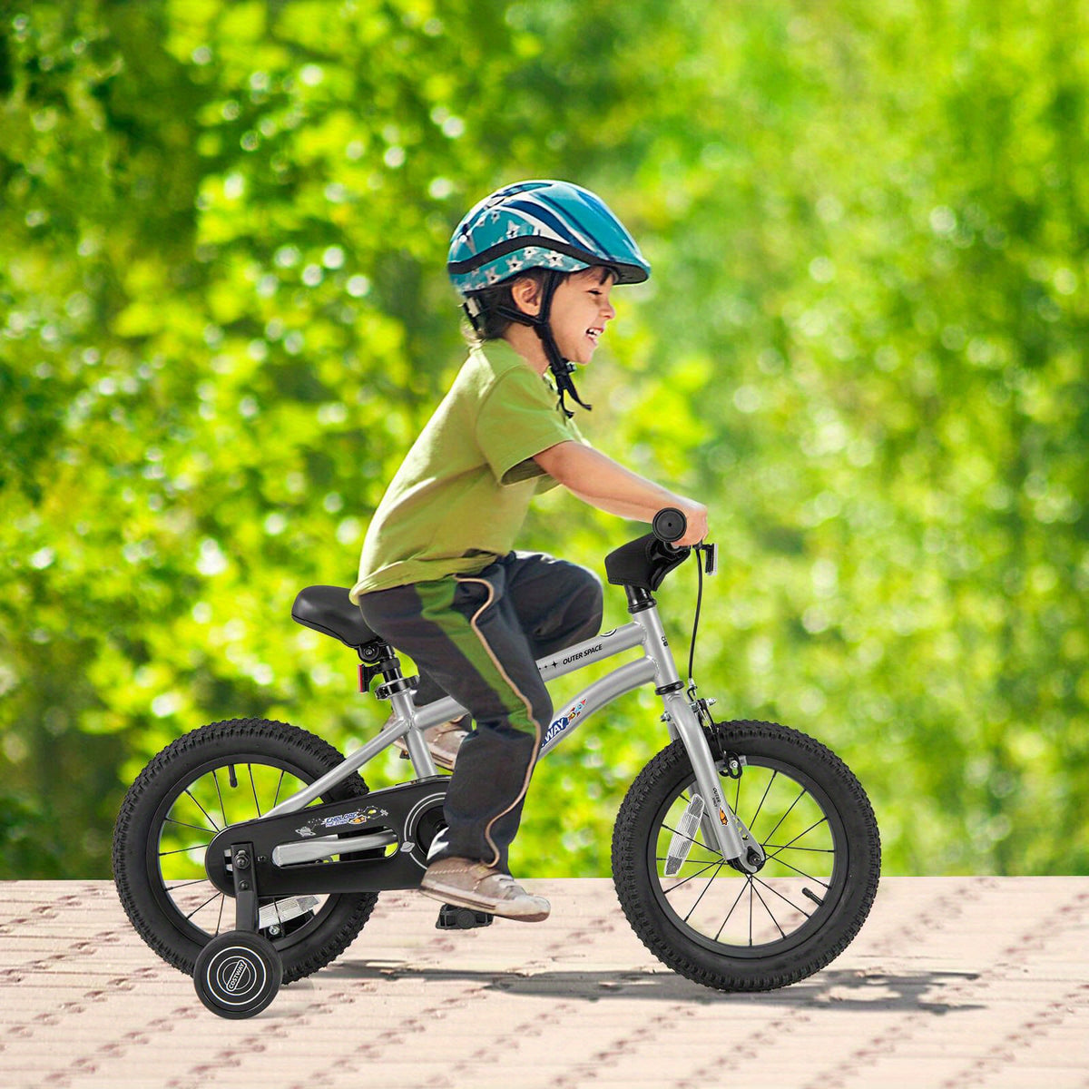 LIFEZEAL 14-Inch Youngsters' Bike for 3-5 Years Old with Adjustable Saddle & Anti-Slip Handlebar - Lightweight Alloy Steel Wheels