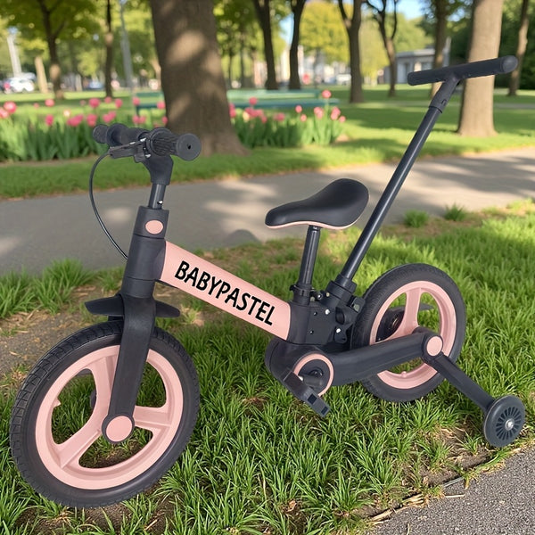 6-in-1 Folding Push Bikes for Boys & Girls - Training Wheels, Pedals, Brakes