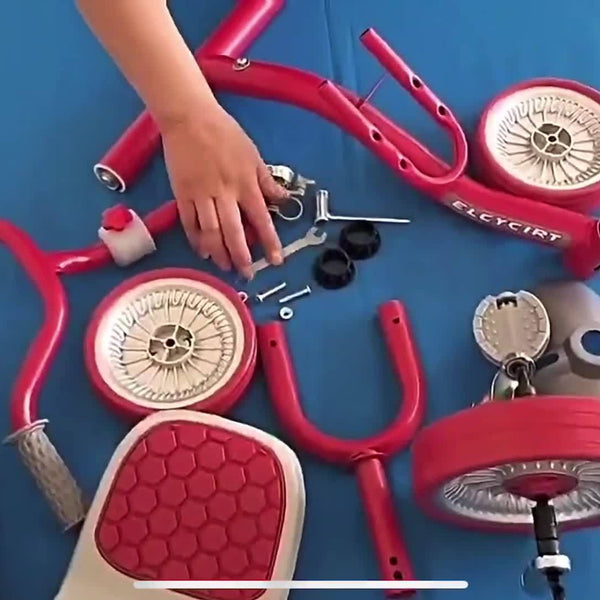 Kids' Tricycle with Anti-Tip Design, Dual Mode of Pedaling and Sliding, Iron Frame, No Brakes, Unisex