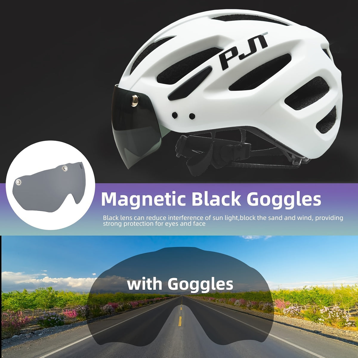 4-in-1 Bike Helmet PJT 4-in-1 Lightweight Bike Helmet | Detachable Visor & Shade, Adjustable Fit