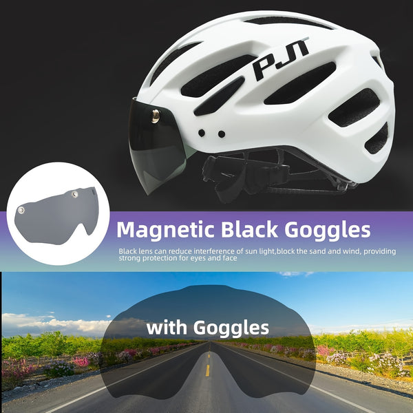 4-in-1 Bike Helmet PJT 4-in-1 Lightweight Bike Helmet | Detachable Visor & Shade, Adjustable Fit