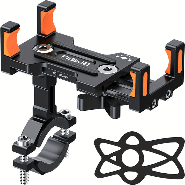 Tiakia Aluminum Alloy Bike Phone Mount, 360° Rotatable Universal Motorcycle Handlebar Phone Holder