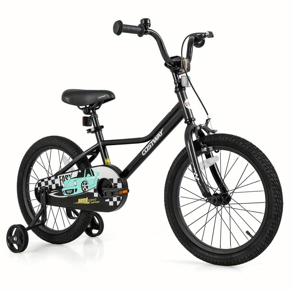LIFEZEAL 18 Inch Kids Training Bikew\u002F Removable Training Wheels Pneumatic Tires