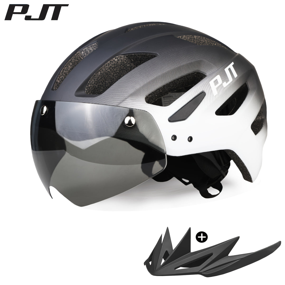 4-in-1 Bike Helmet PJT 4-in-1 Lightweight Bike Helmet | Detachable Visor & Shade, Adjustable Fit