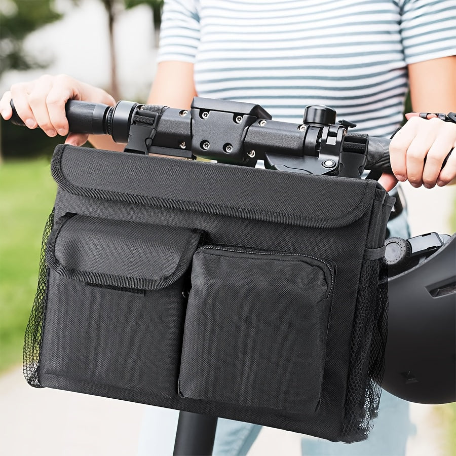 Adjustable Multi-Compartment Front Basket for Electric Bikes