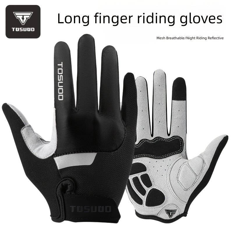 TOSUOD Full-Finger Mountain Bike Gloves for Men & Women - Plush Long Finger Gloves with Fleece-Lined Warmth