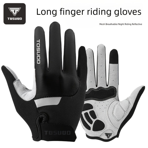 TOSUOD Full-Finger Mountain Bike Gloves for Men & Women - Plush Long Finger Gloves with Fleece-Lined Warmth