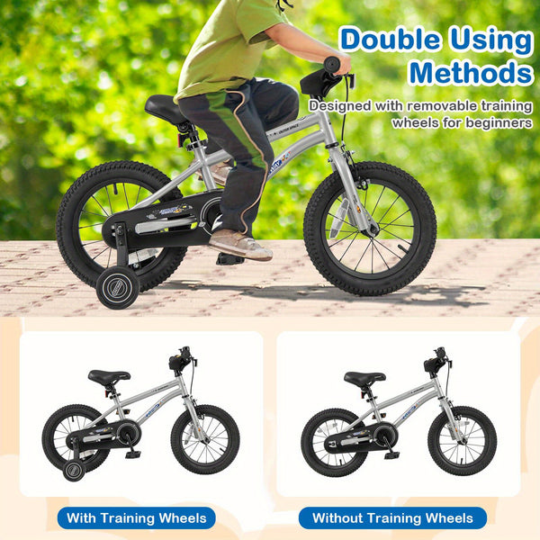 LIFEZEAL 14-Inch Youngsters' Bike for 3-5 Years Old with Adjustable Saddle & Anti-Slip Handlebar - Lightweight Alloy Steel Wheels