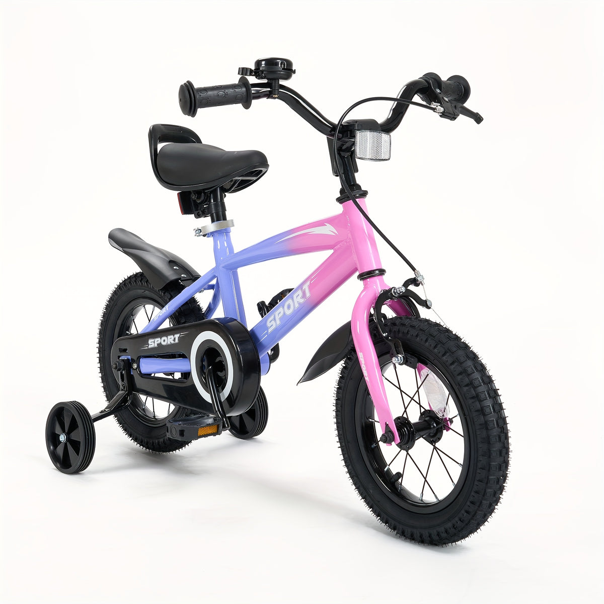 Grey and Orange 12\u002F14\u002F16 Inch Kids Bike with Training Wheels - Ideal Gift for Toddlers