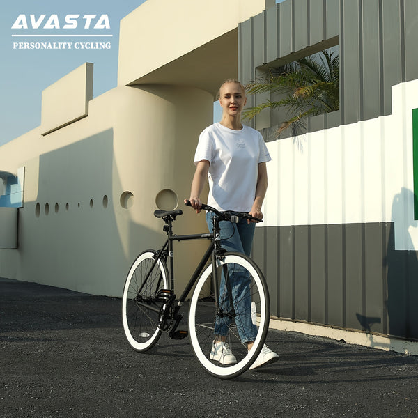 AVASTA Single-Speed Fixed Gear Urban Commuter Fixie Bike Flip Flop Hub Bicycle, Multiple Colors