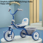 Kids' Tricycle with Anti-Tip Design, Dual Mode of Pedaling and Sliding, Iron Frame, No Brakes, Unisex