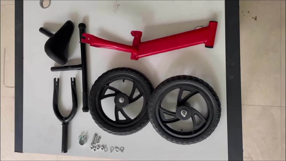 Kids Balance Bike & Tricycle for Boys & Girls - Red\u002FBlack Sturdy Plastic Frame, Low-Weight Rider-Friendly Design with Wide Base