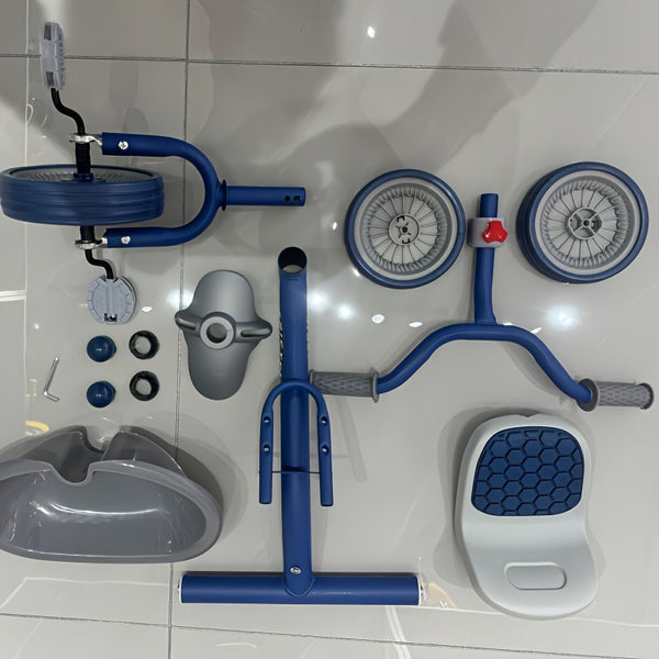 Kids' Tricycle with Anti-Tip Design, Dual Mode of Pedaling and Sliding, Iron Frame, No Brakes, Unisex