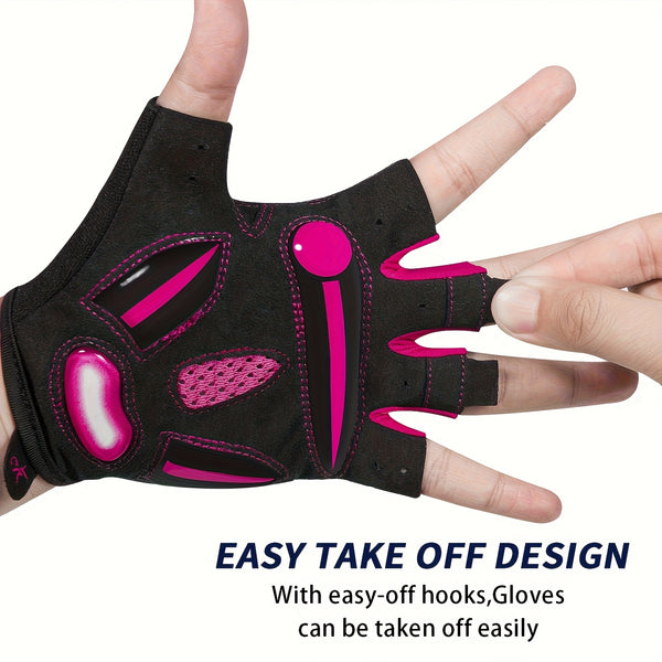 ROORUNS Cycling Gloves - Breathable Sports Gloves with 5mm Liquid Gel Pads, Adjustable Pull-On Closure