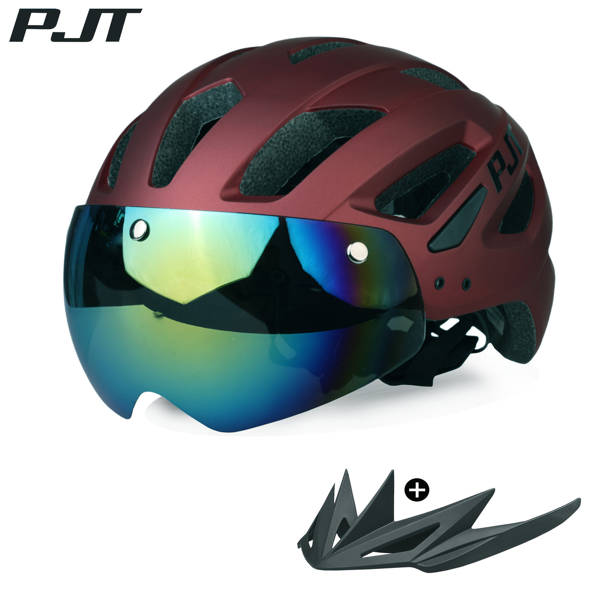 4-in-1 Bike Helmet PJT 4-in-1 Lightweight Bike Helmet | Detachable Visor & Shade, Adjustable Fit