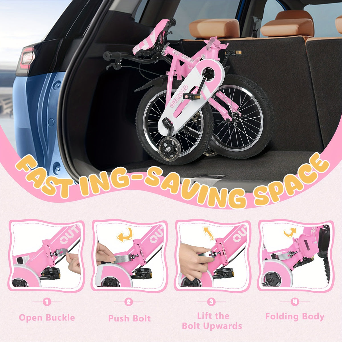 Kids Bike Child's Bike For Boys Girls Age 3-6 Years, 14 Inch Toddlers Bike Children's Bicycle With Training Wheels
