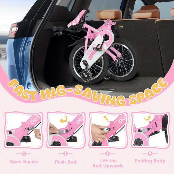 Kids Bike Child's Bike For Boys Girls Age 3-6 Years, 14 Inch Toddlers Bike Children's Bicycle With Training Wheels