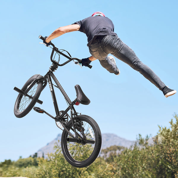VEVOR 20-Inch BMX Bike Freestyle Bike Men Kids BMX Bicycle Hi-Ten Steel Frame