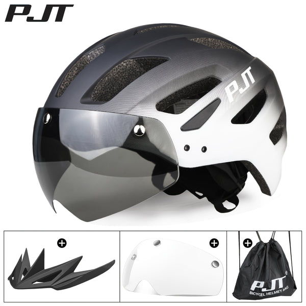 4-in-1 Bike Helmet PJT 4-in-1 Lightweight Bike Helmet | Detachable Visor & Shade, Adjustable Fit